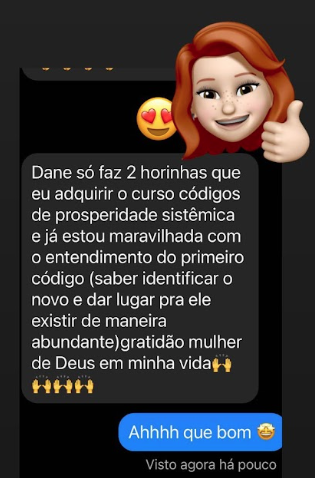 Depoimento de aluna do Códigos de Prosperidade 1