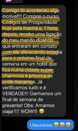 Depoimento de aluna do Códigos de Prosperidade 2